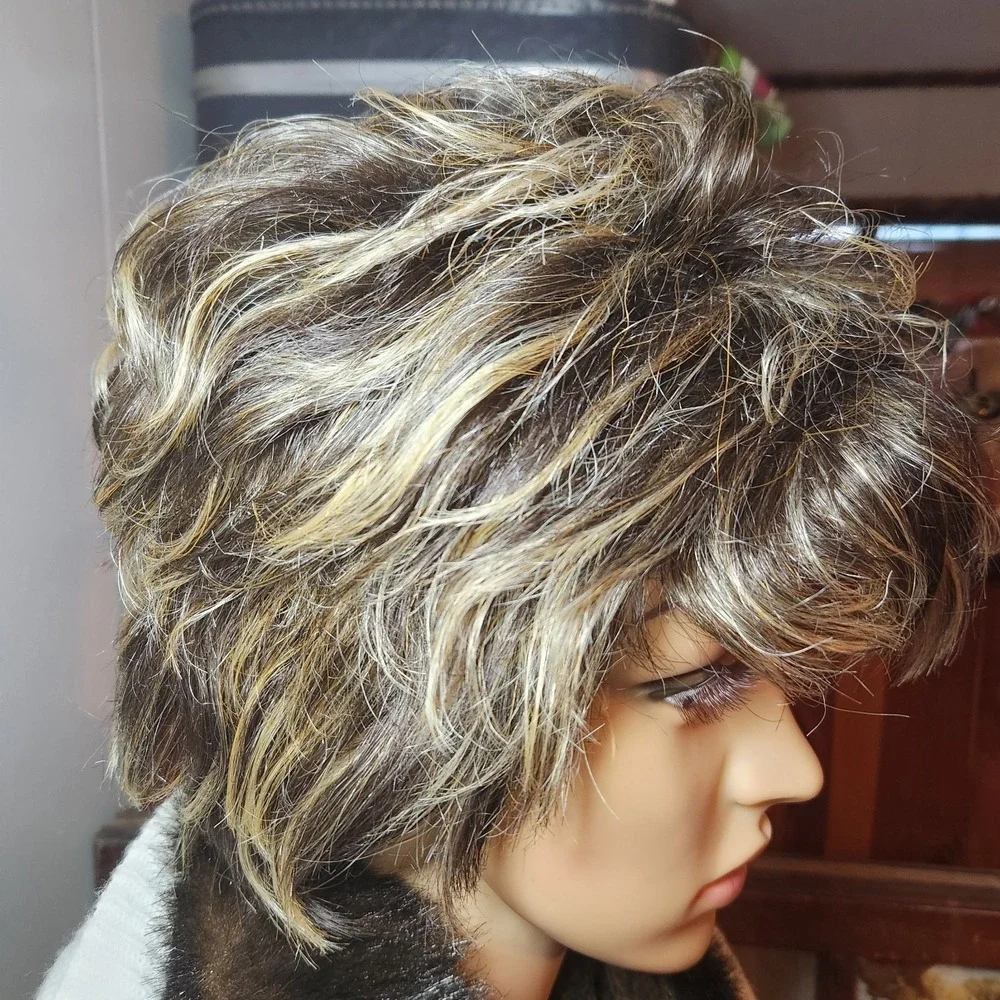 Jon Renau Wig Brown Low Lights Blonde Highlights Nature Blend Modacrylic Fiber R
